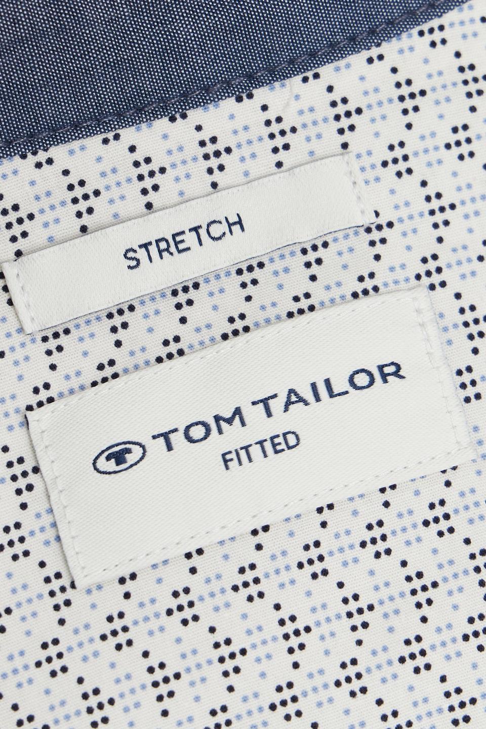 Белая рубашка с микропринтом Tom Tailor