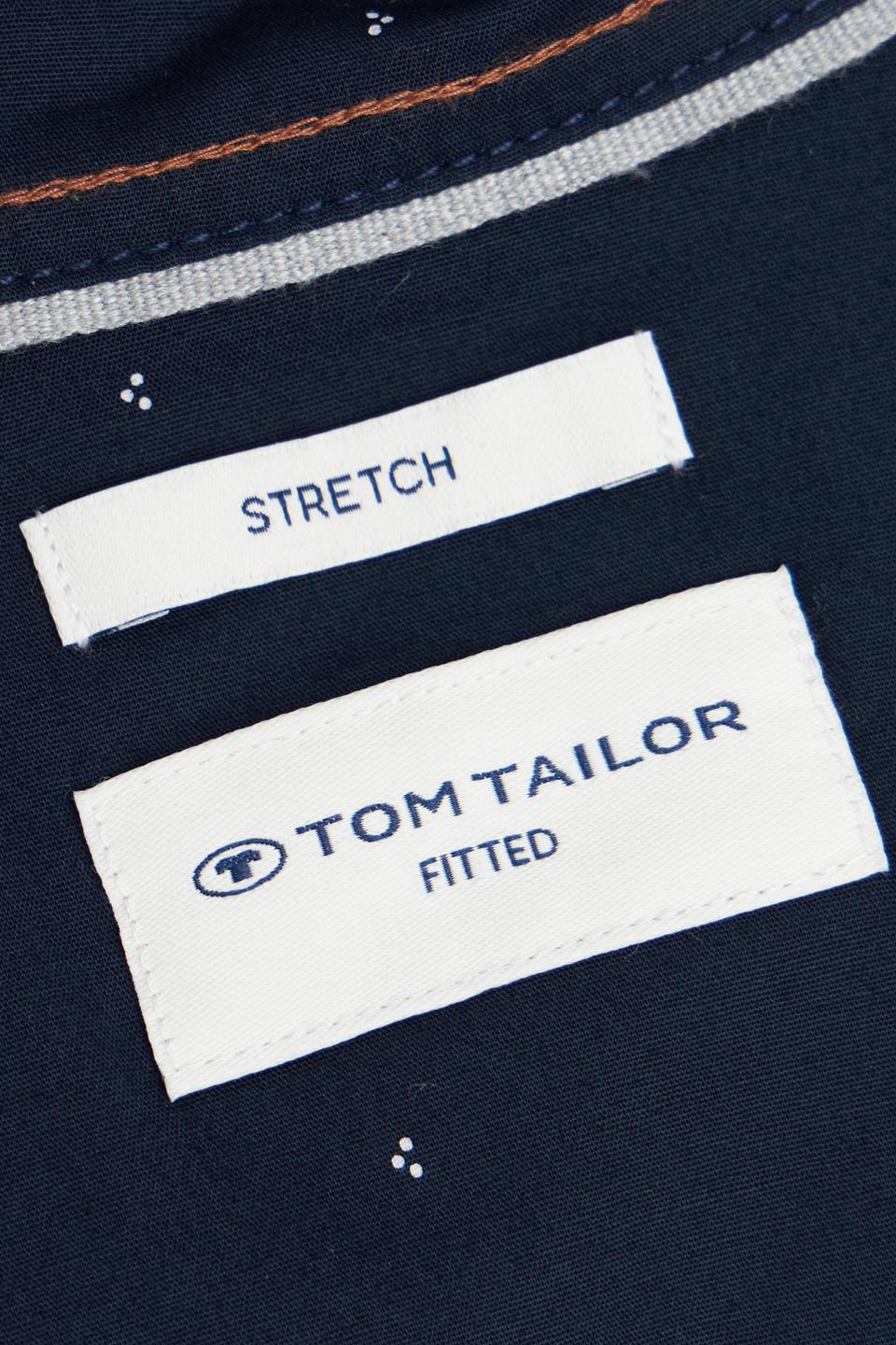 Рубашка Tom Tailor тёмно-синяя в горошек