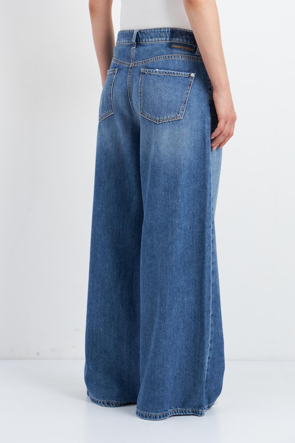 Голубые джинсы широкого кроя Cambio