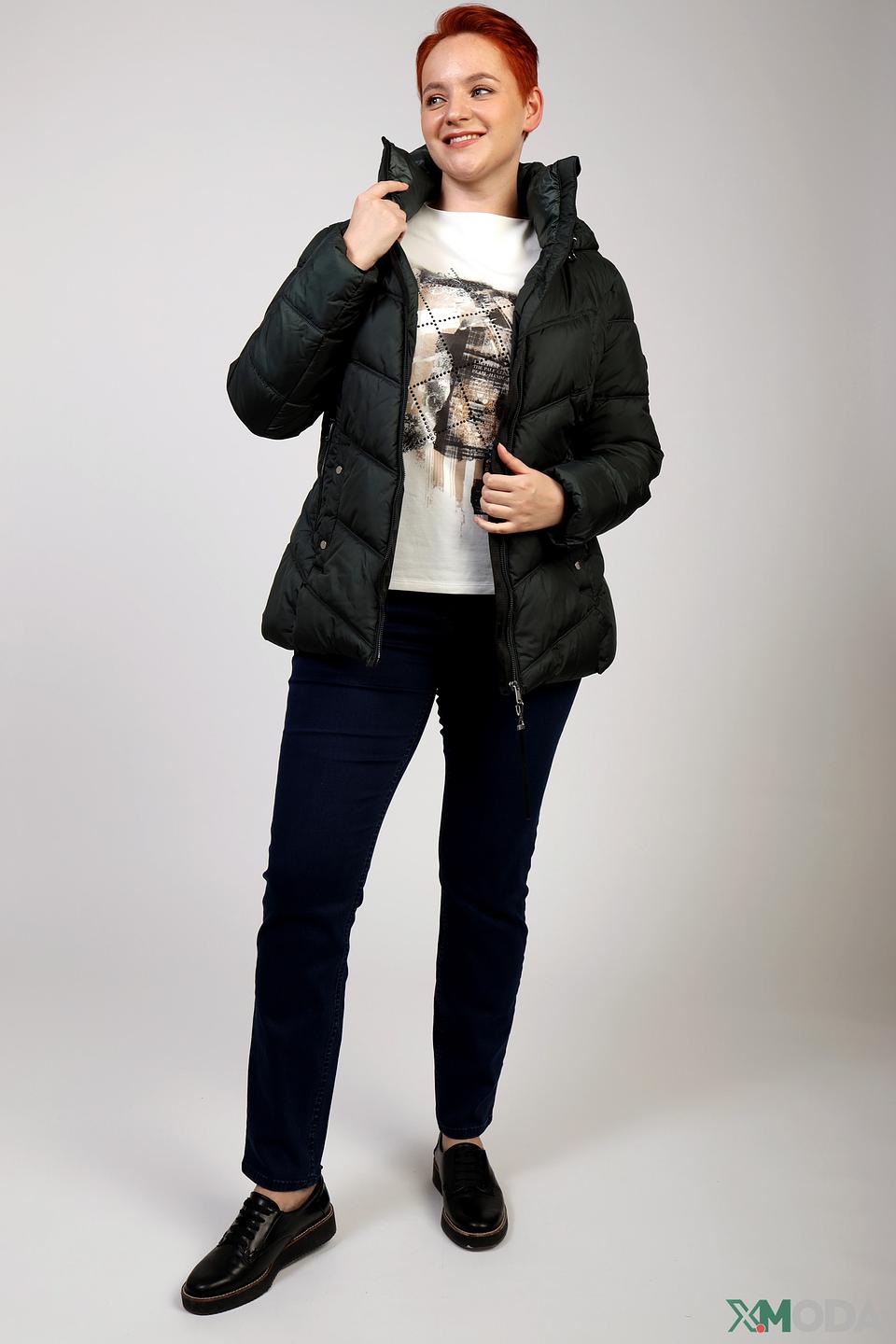 Куртка District стеганая тёмно-зелёная