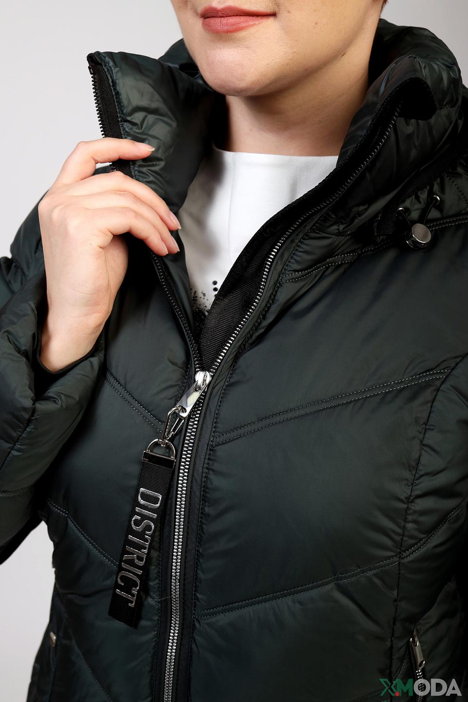 Куртка District стеганая тёмно-зелёная