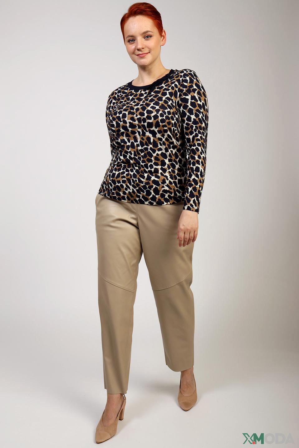 Лонгслив Lebek с леопардовым принтом