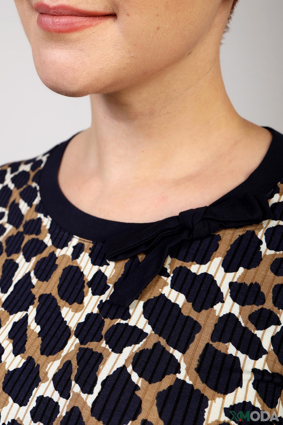 Лонгслив Lebek с леопардовым принтом