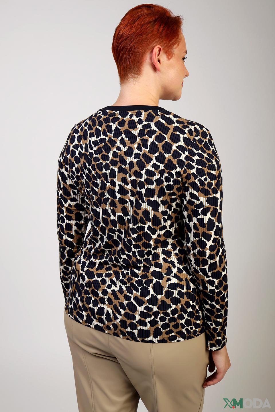 Лонгслив Lebek с леопардовым принтом