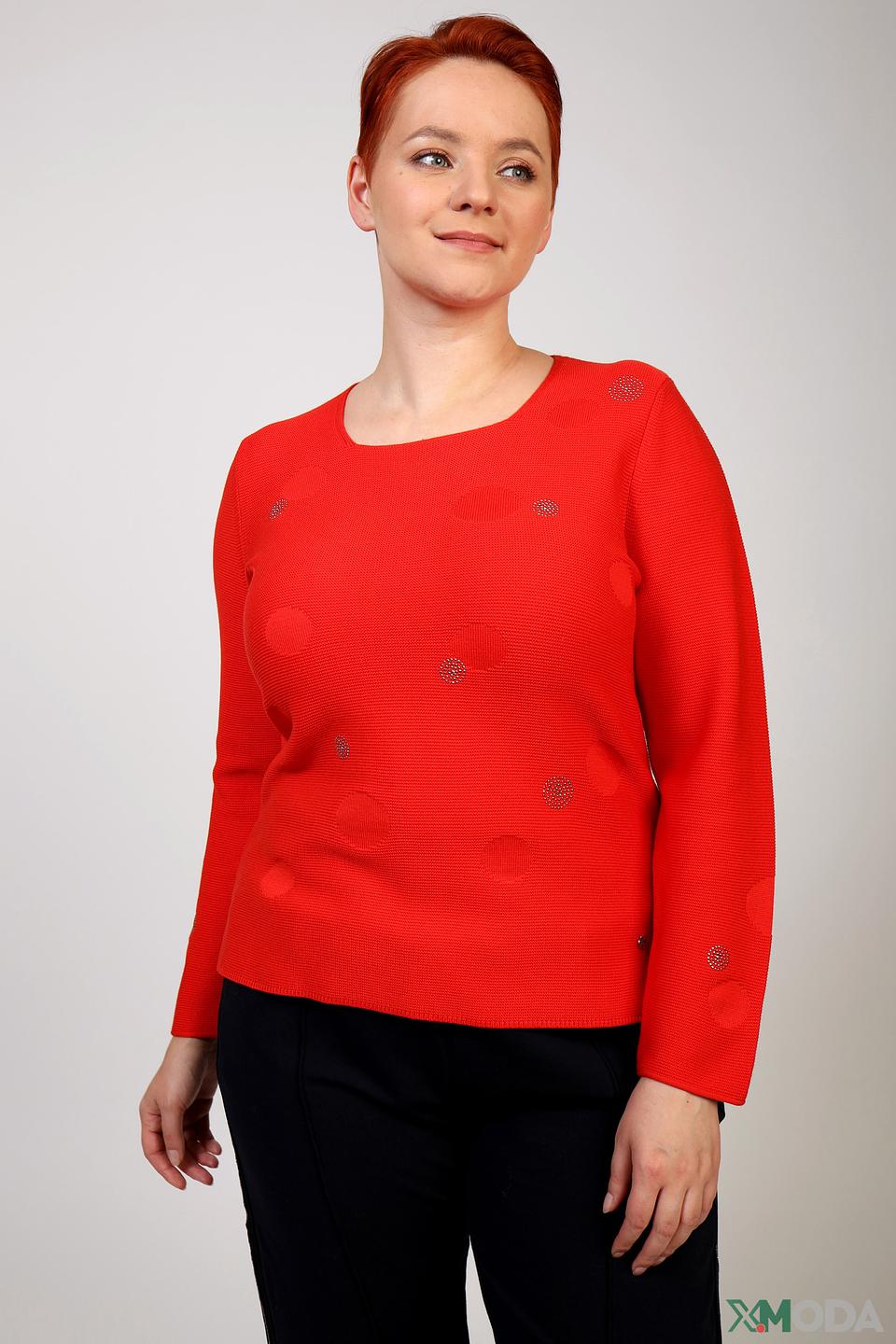 Пуловер Rabe collection красный с вышивкой