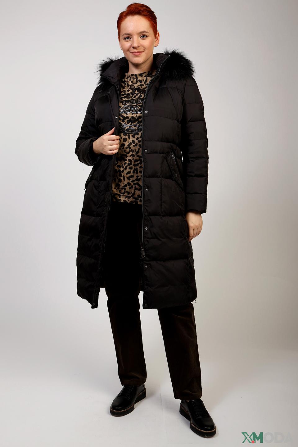 Пальто Lebek чёрное стеганое