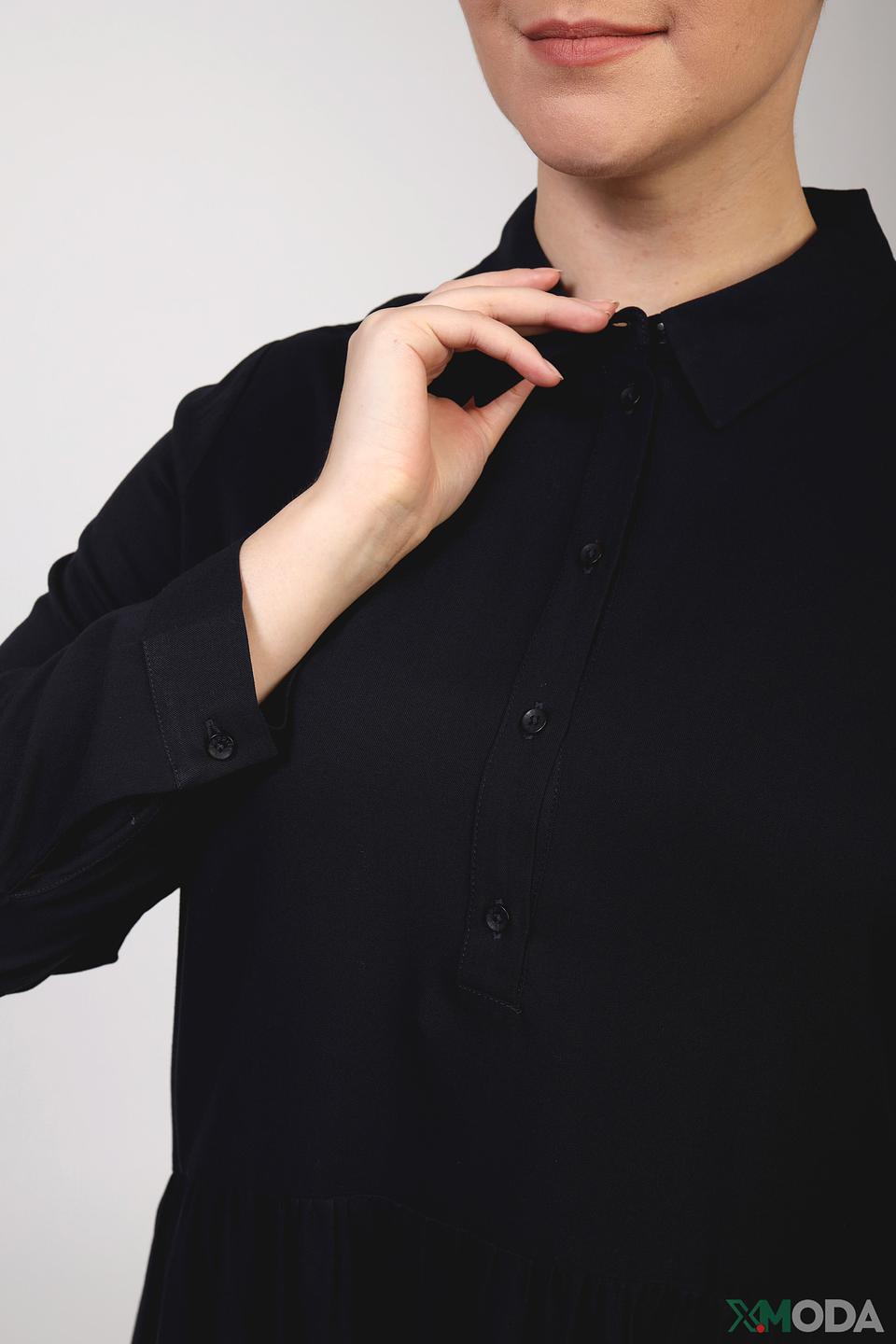 Платье Frapp чёрное с воротником