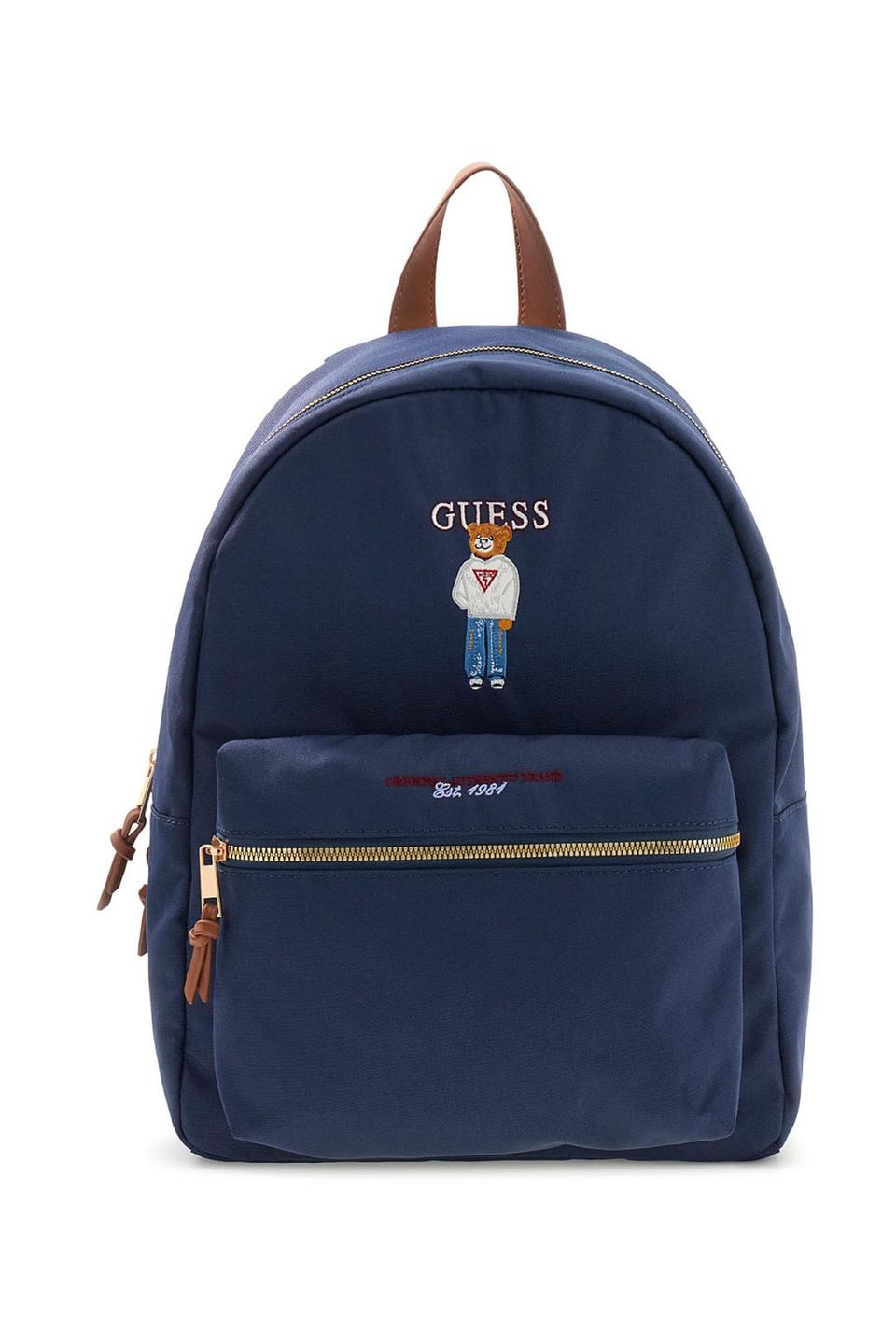 Тёмно-синий рюкзак Guess с вышивкой медведя