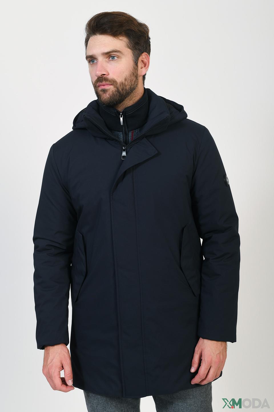 Куртка Granchio мужская темно-синяя с капюшоном