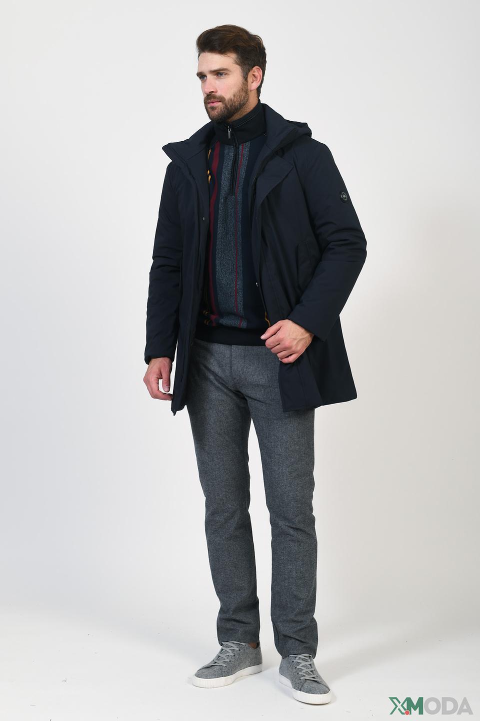 Куртка Granchio мужская темно-синяя с капюшоном