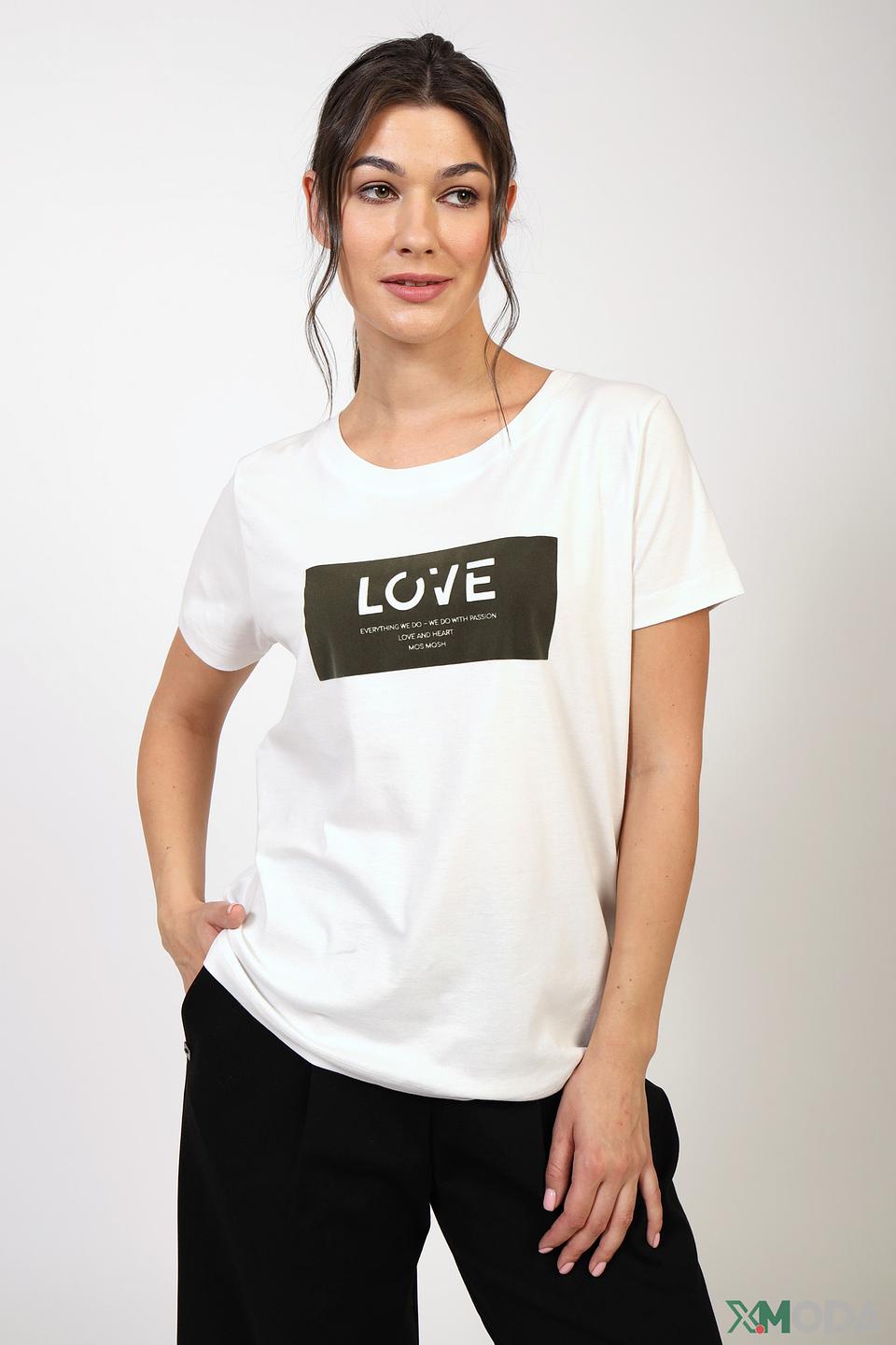 Футболка Mos Mosh с принтом LOVE белый