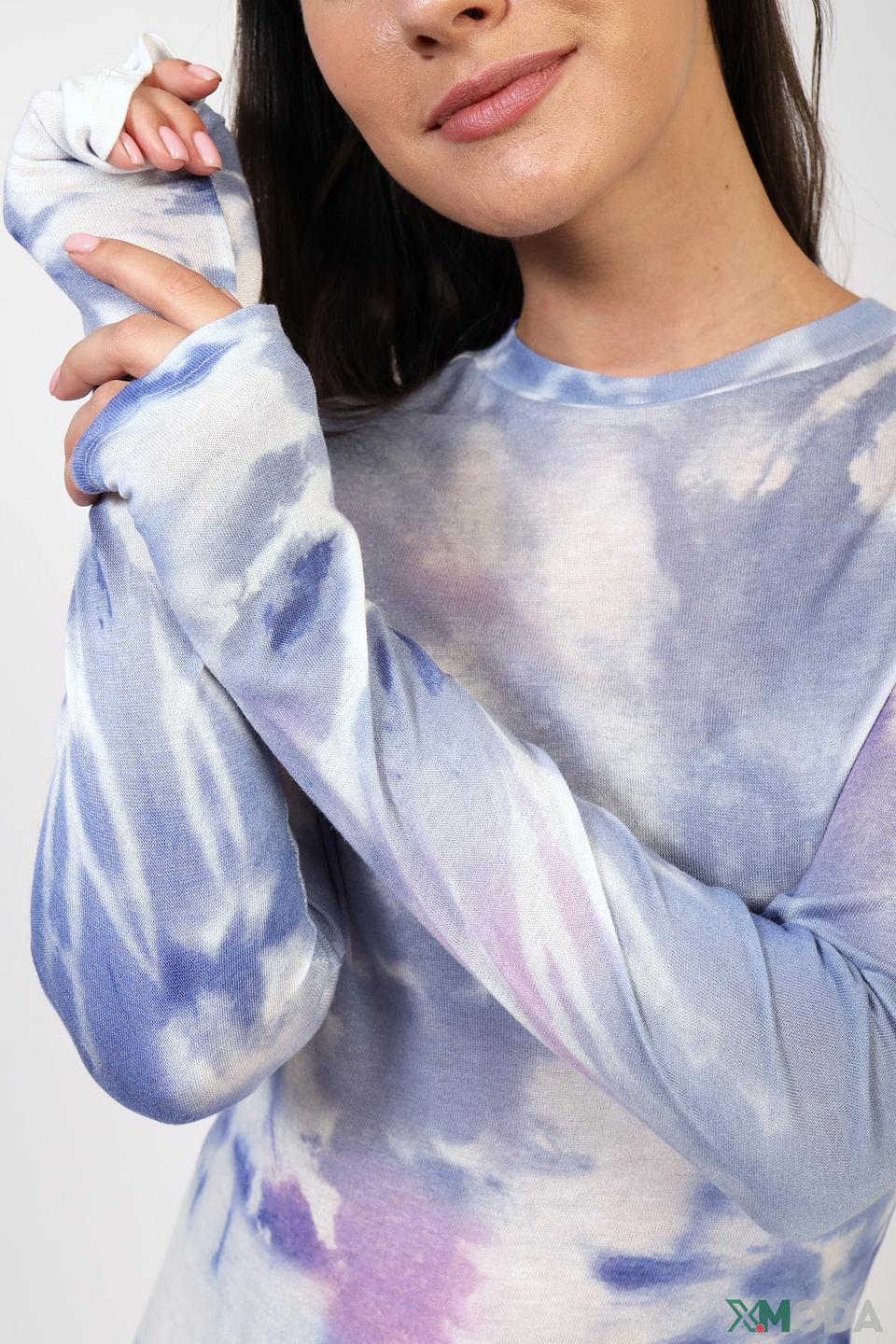 Блуза QS girl tie-dye голубая