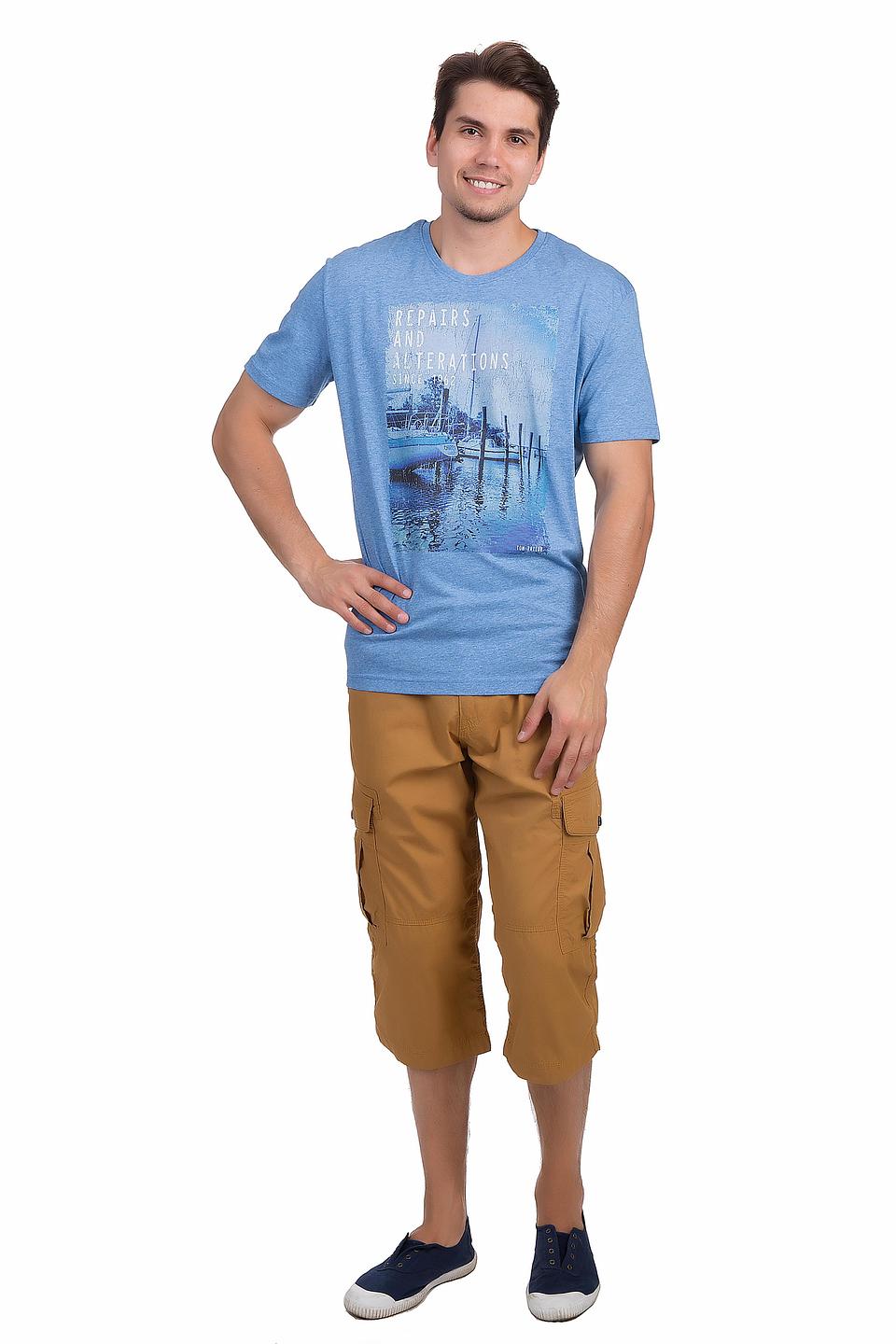 Футболка Tom Tailor с принтом голубая