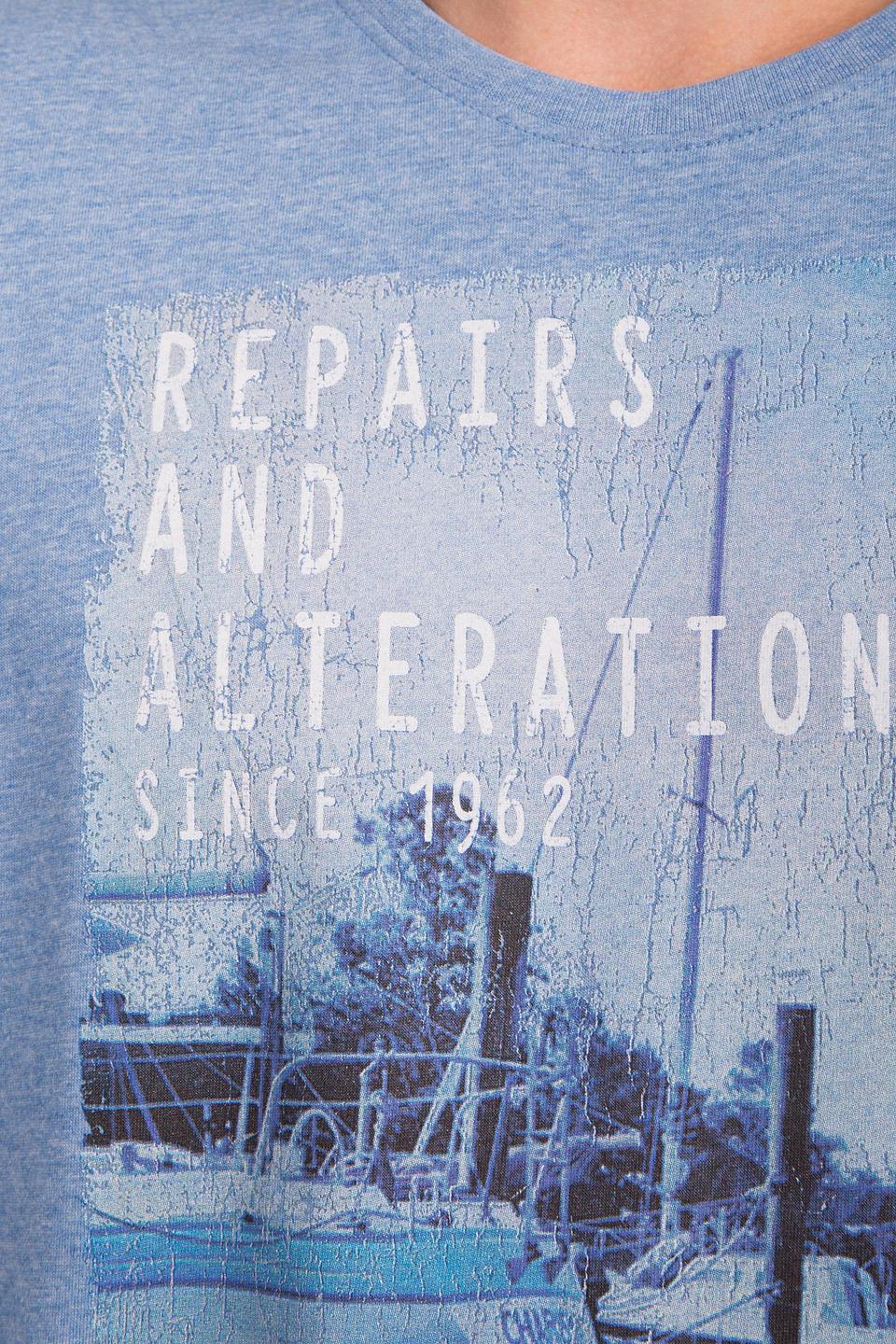 Футболка Tom Tailor с принтом голубая