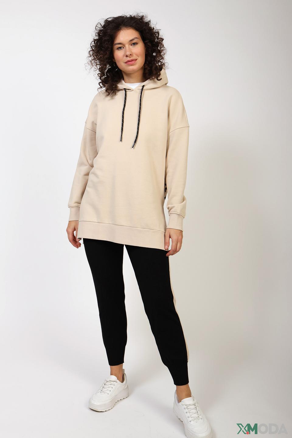 Пуловер Marc Aurel с надписью бежевый