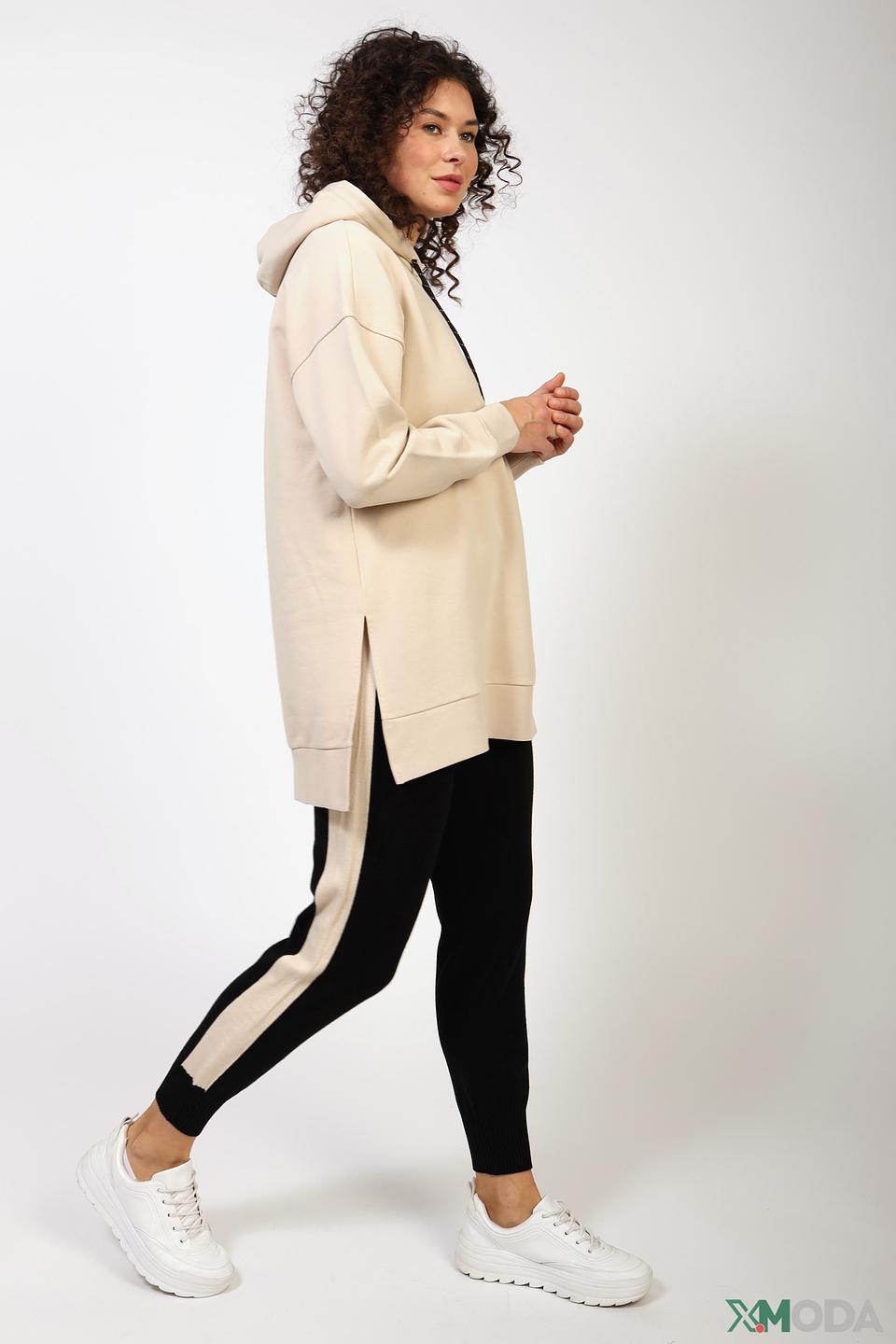 Пуловер Marc Aurel с надписью бежевый