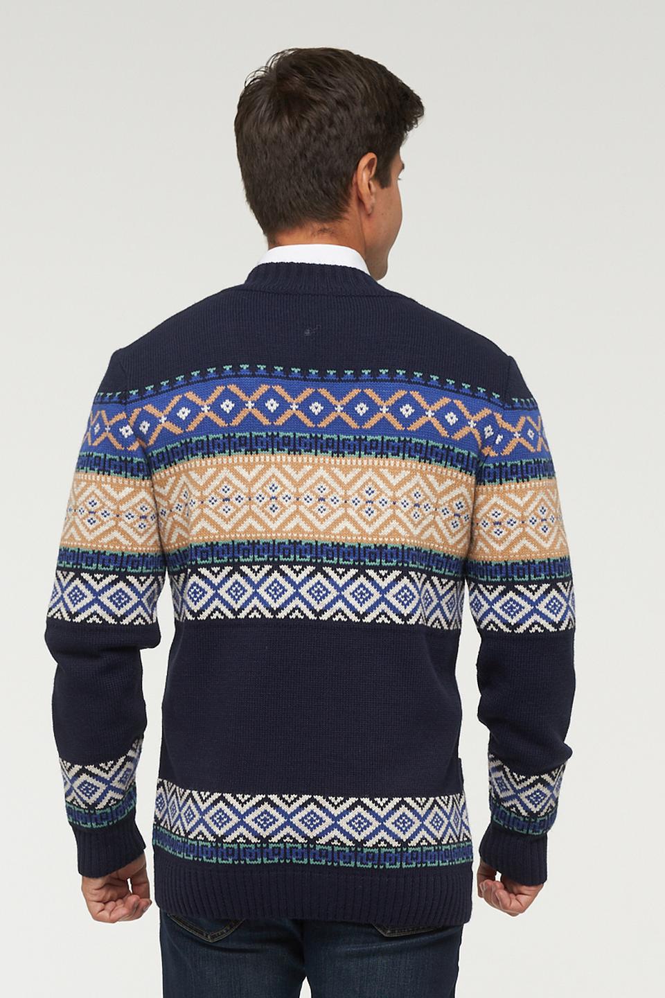Кардиган VAY мужской с узором тёмно-синий