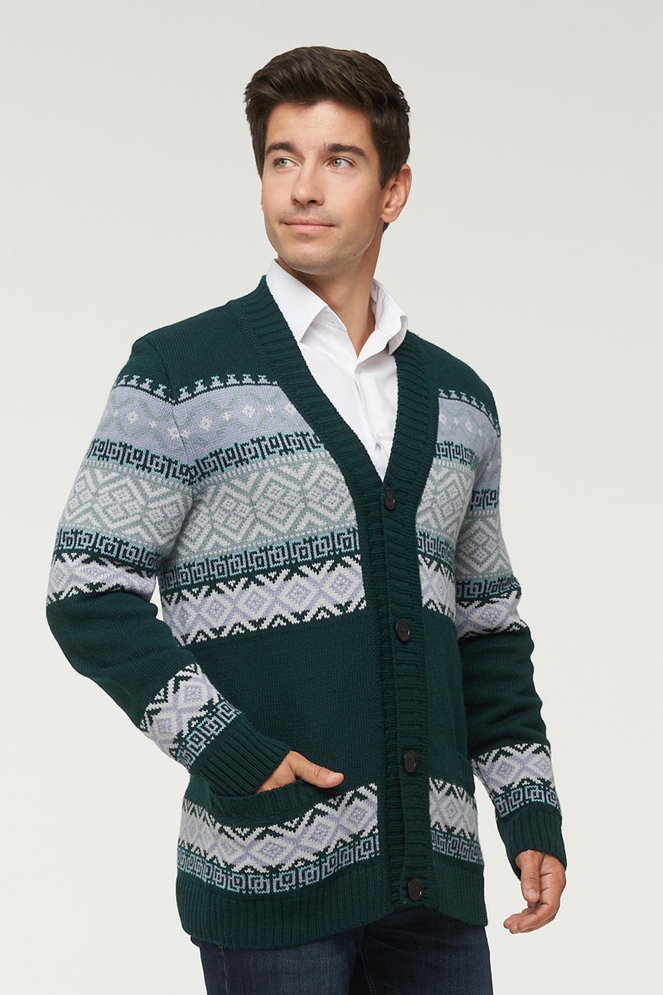 Кардиган VAY с узором зелёный