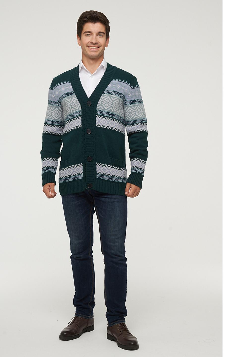 Кардиган VAY с узором зелёный