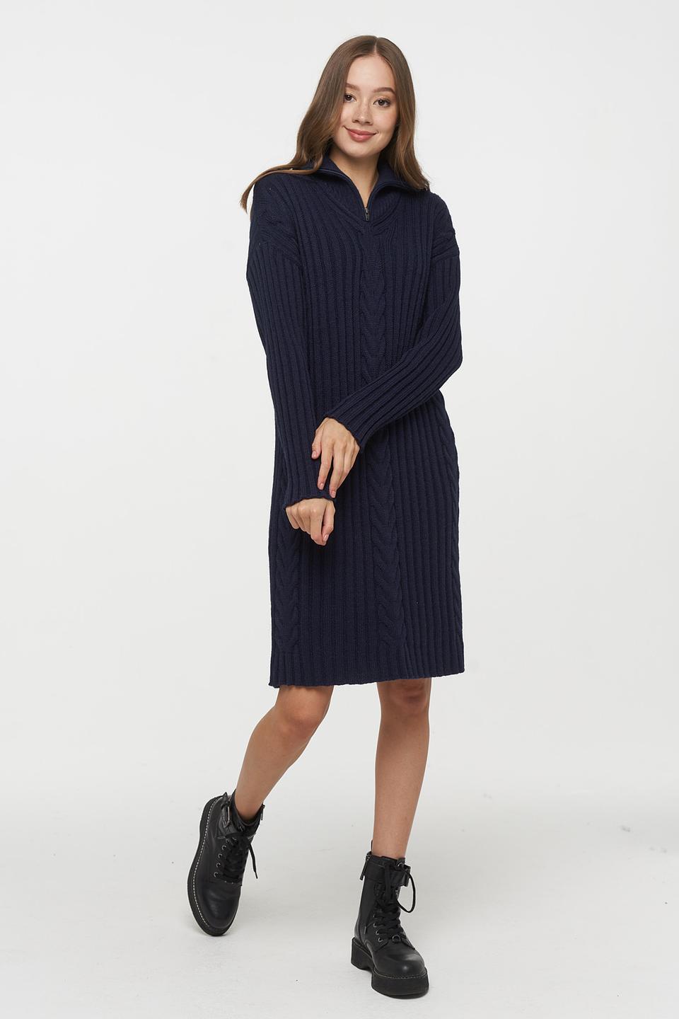 Платье вязаное BE YOU тёмно-синее