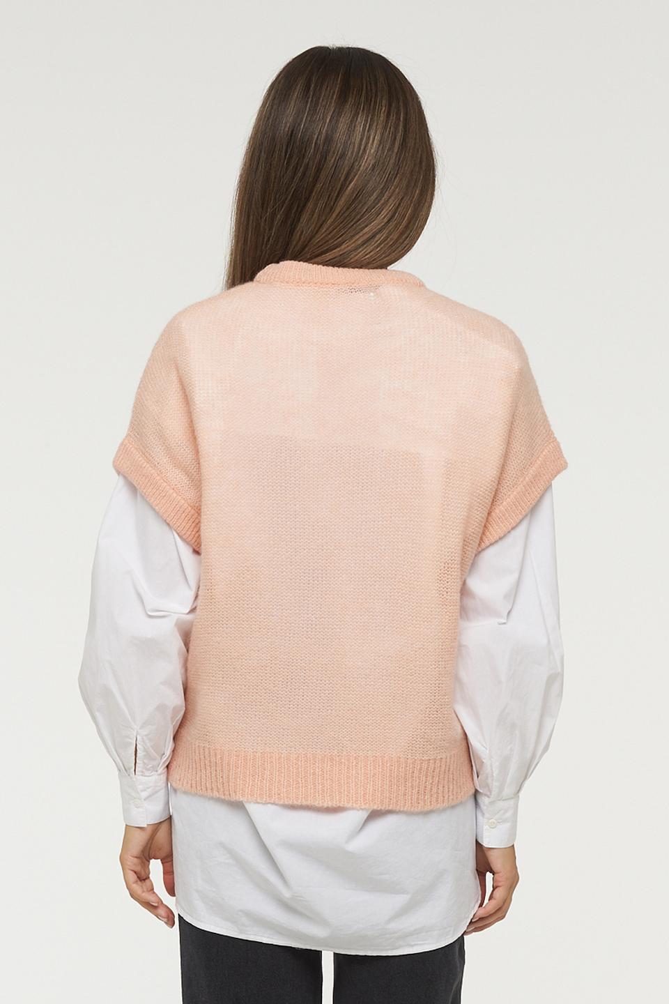 Жилет BE YOU вязаный персиковый