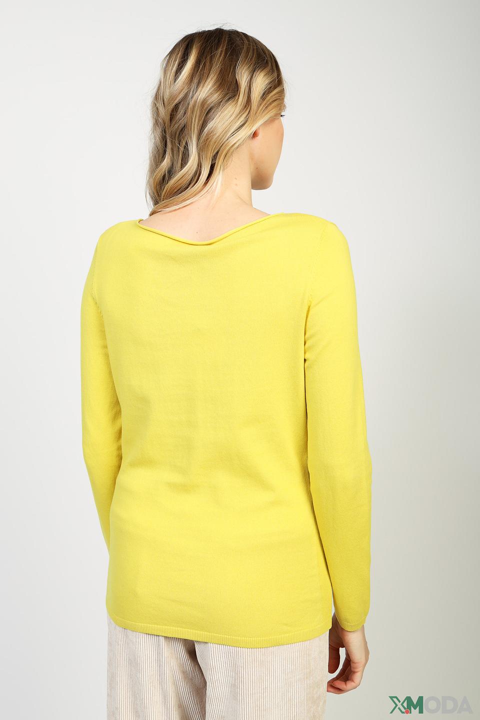 Пуловер Oui жёлтый базовый