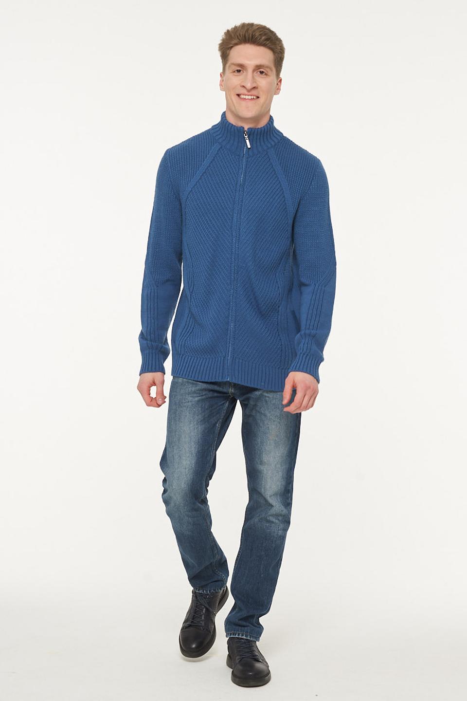 Кардиган VAY мужской синий с косами