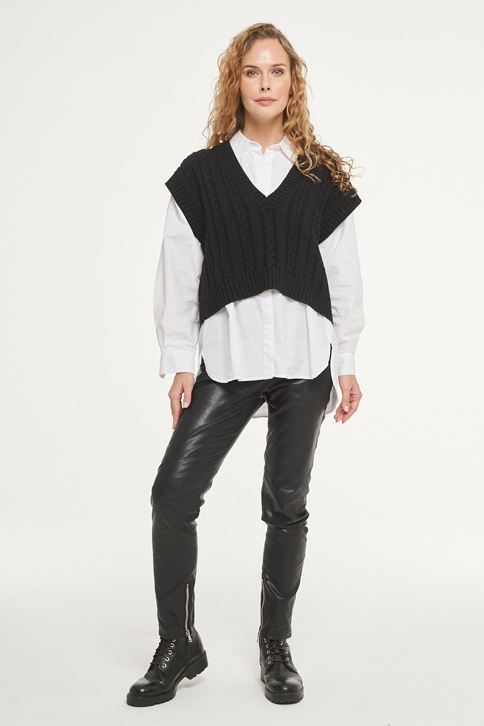 Жилет VAY вязаный чёрный