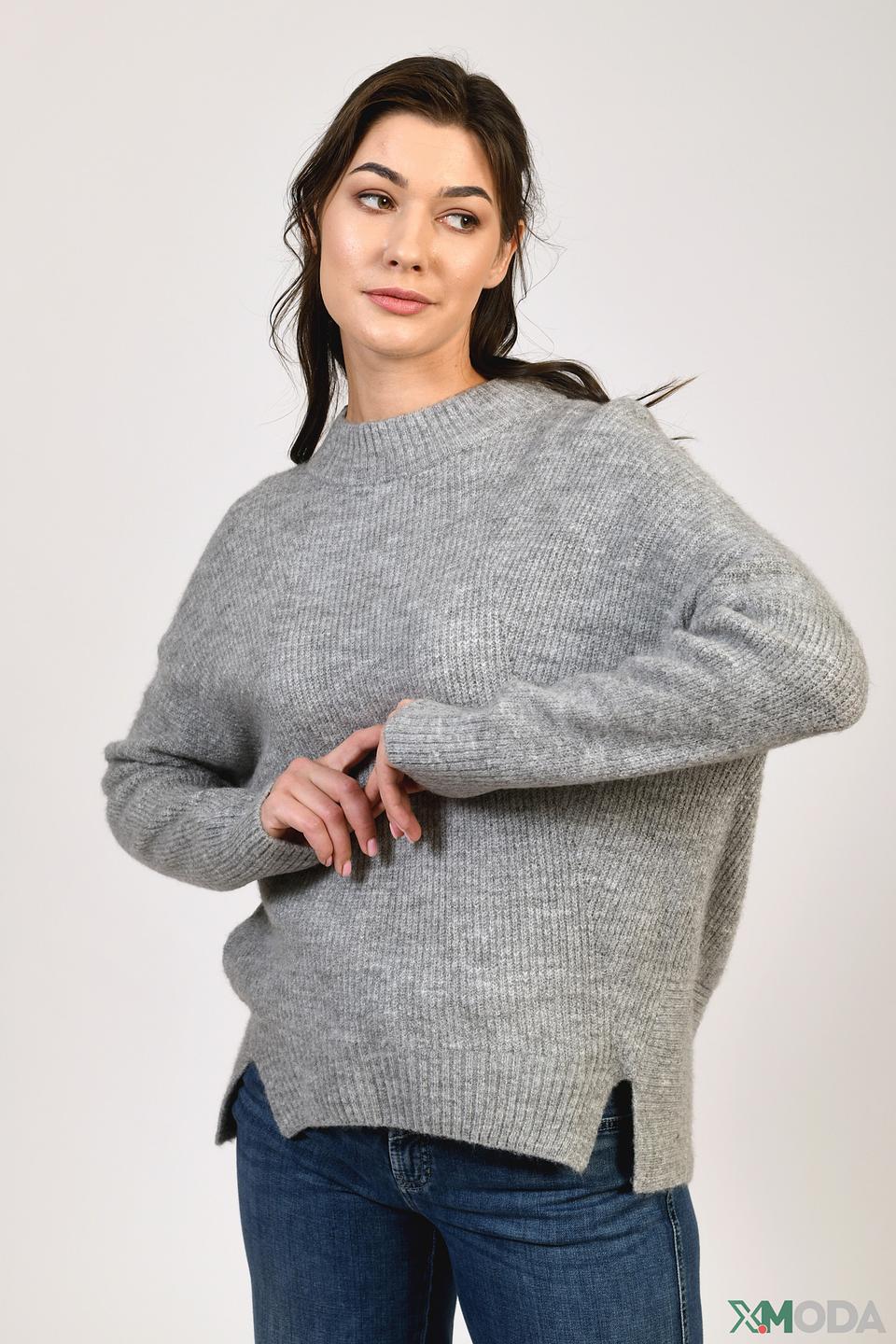 Пуловер Tuzzi серый с разрезами