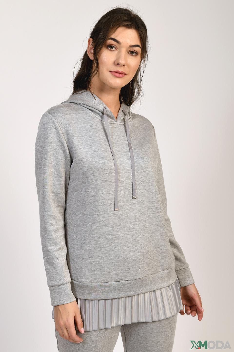 Джемпер Apart с плиссировкой серый