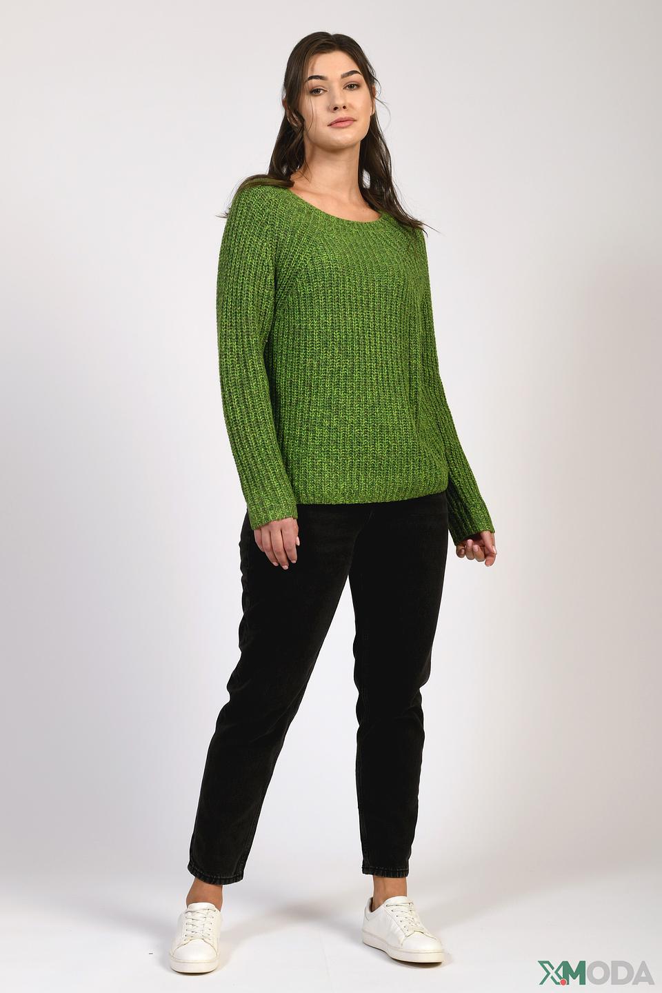 Пуловер Oui зелёный вязаный