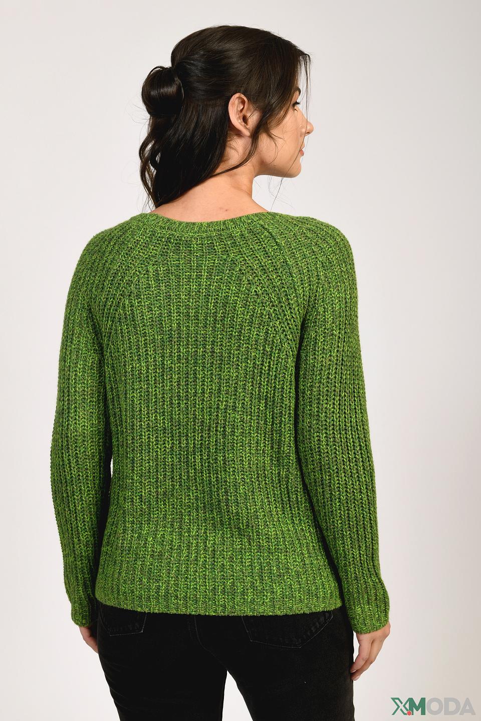 Пуловер Oui зелёный вязаный