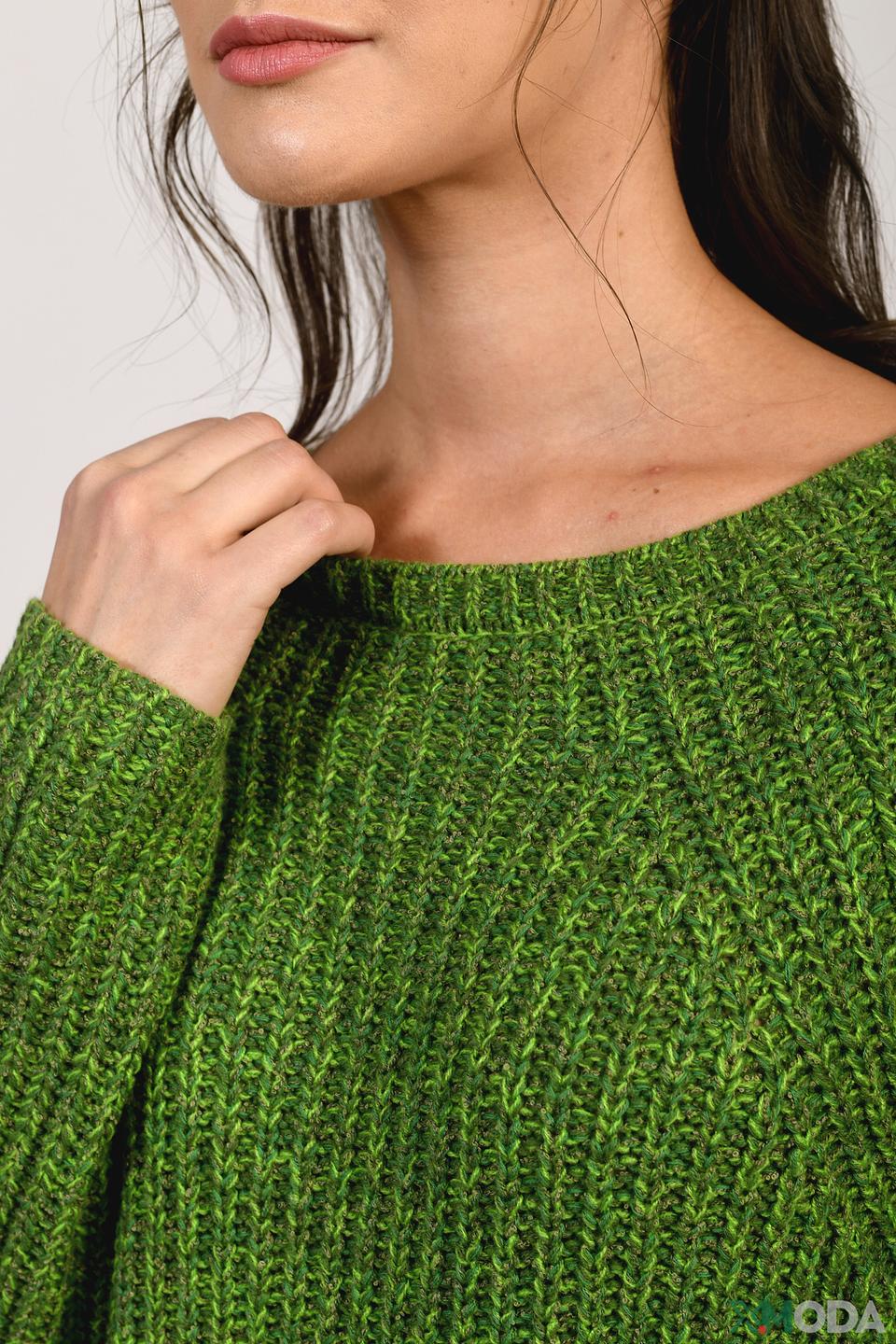 Пуловер Oui зелёный вязаный