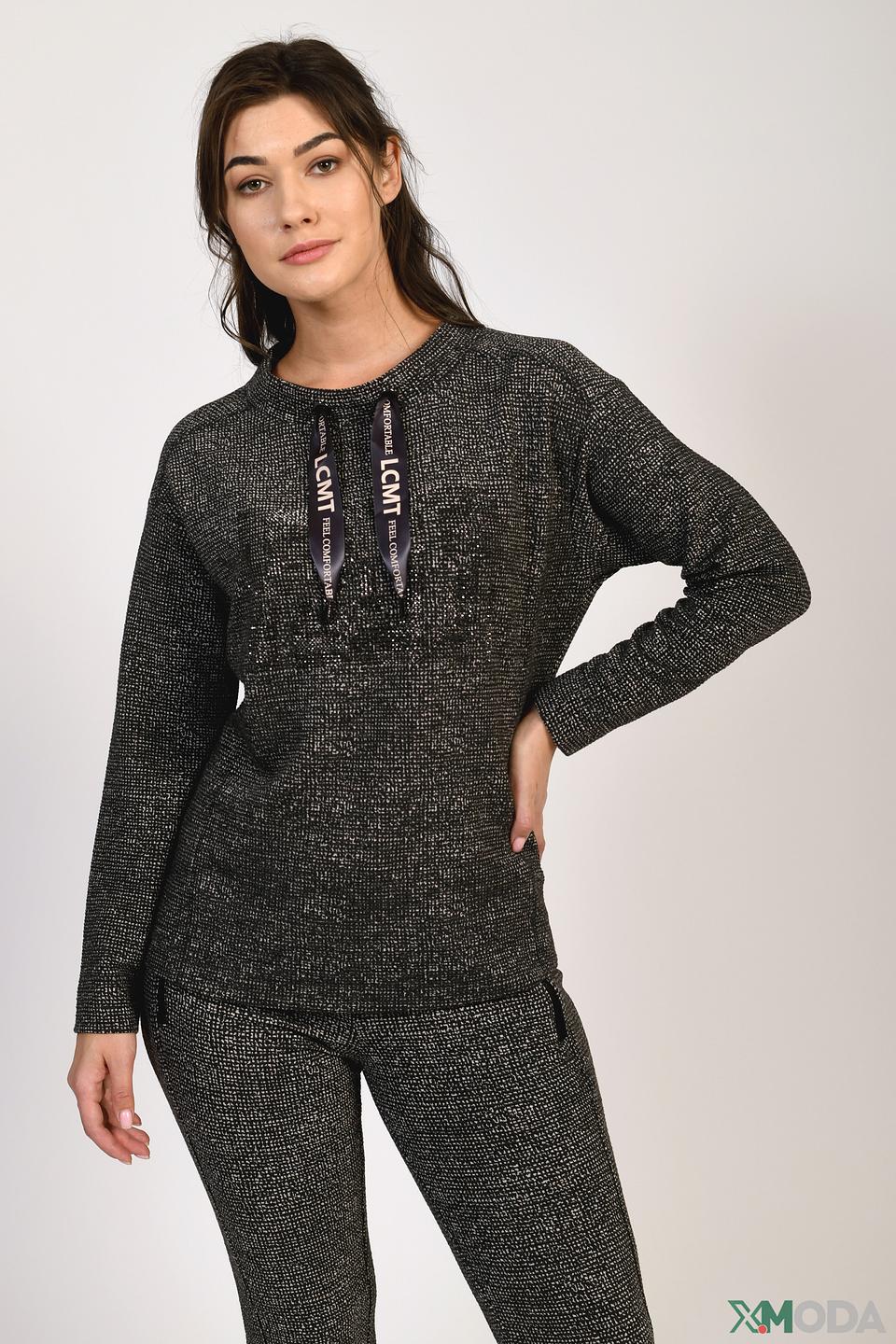 Пуловер Lecomte с логотипом чёрный