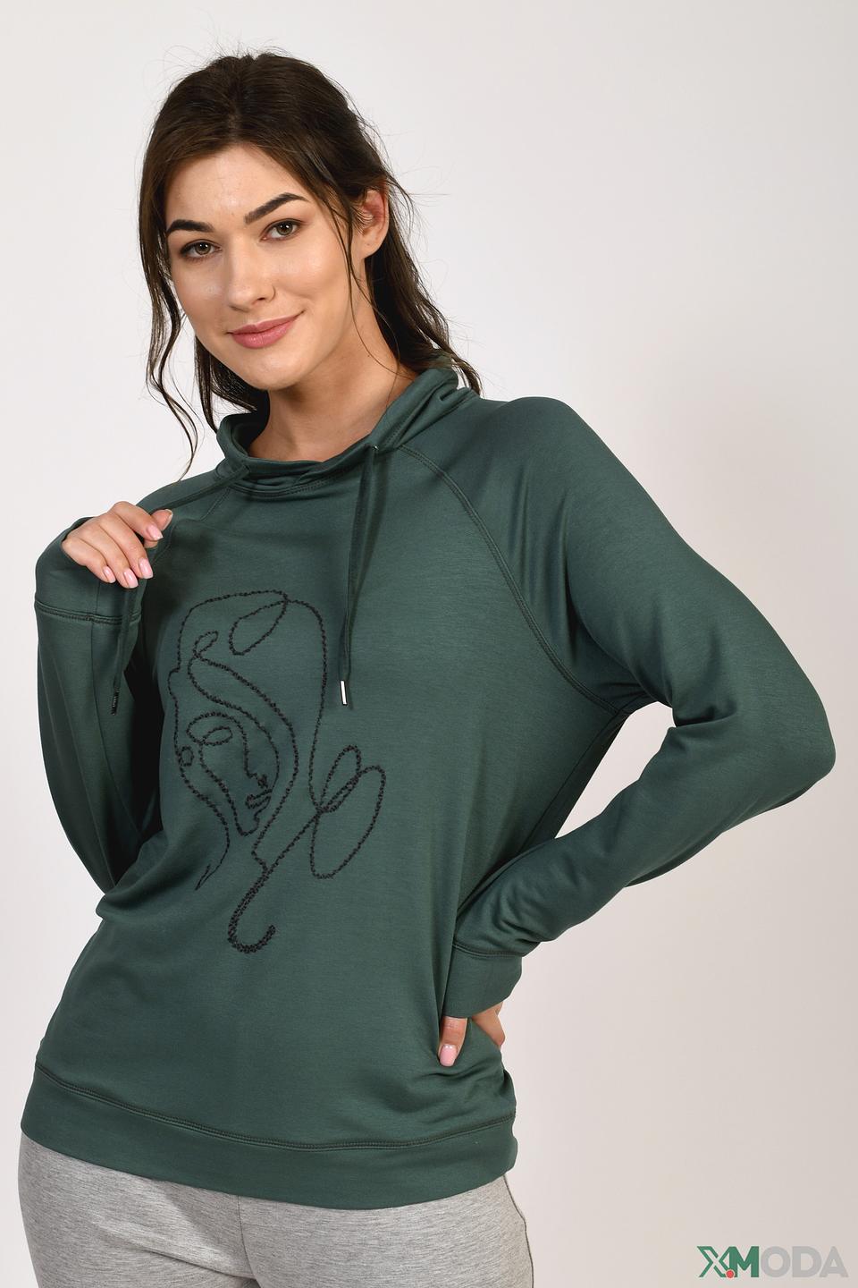 Пуловер Bianca с принтом зелёный