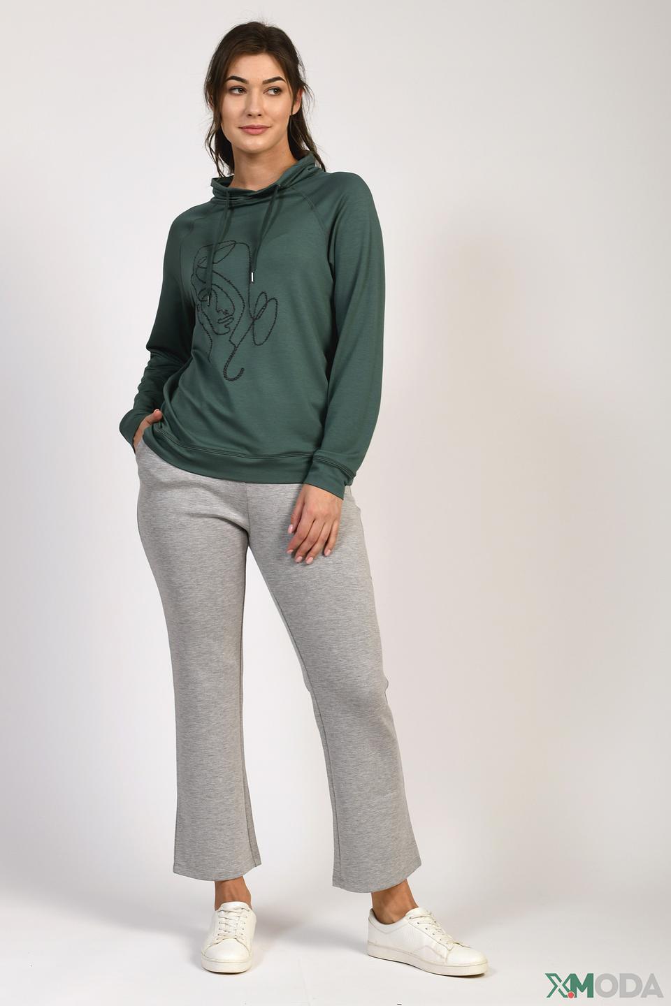 Пуловер Bianca с принтом зелёный