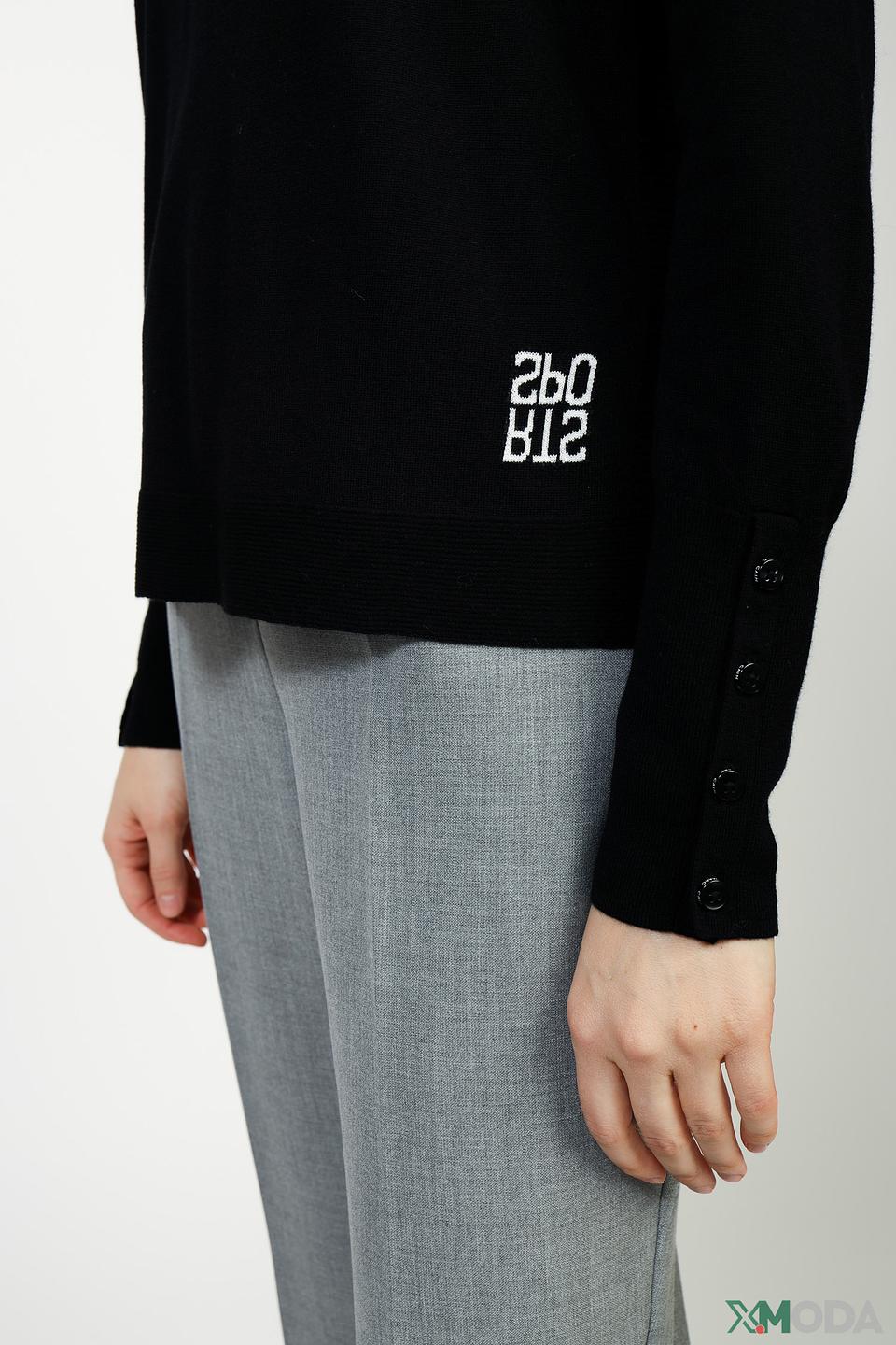 Пуловер Marc Cain чёрный с декором