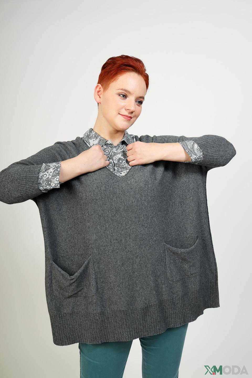 Пуловер Pezzo серый меланж