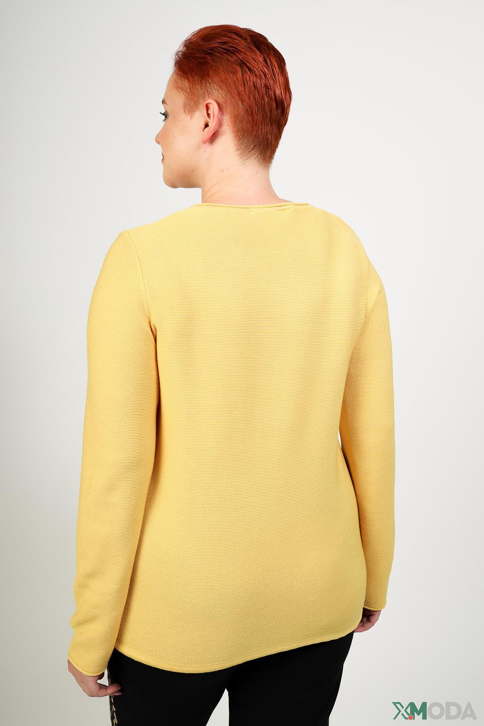 Пуловер Rabe collection жёлтый с вышивкой