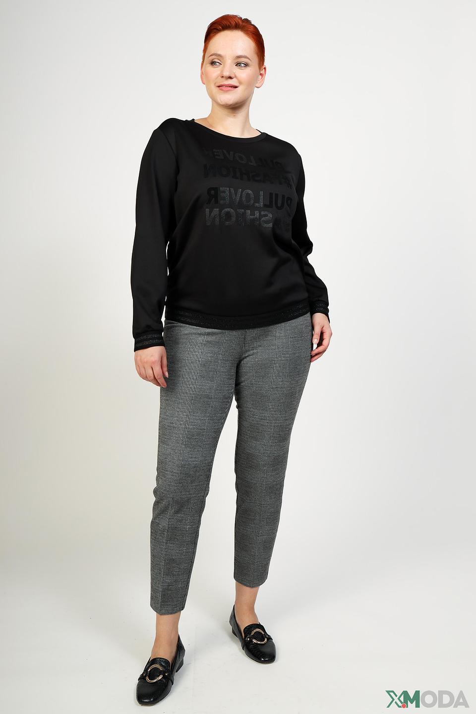 Пуловер Just Valeri с принтом чёрный