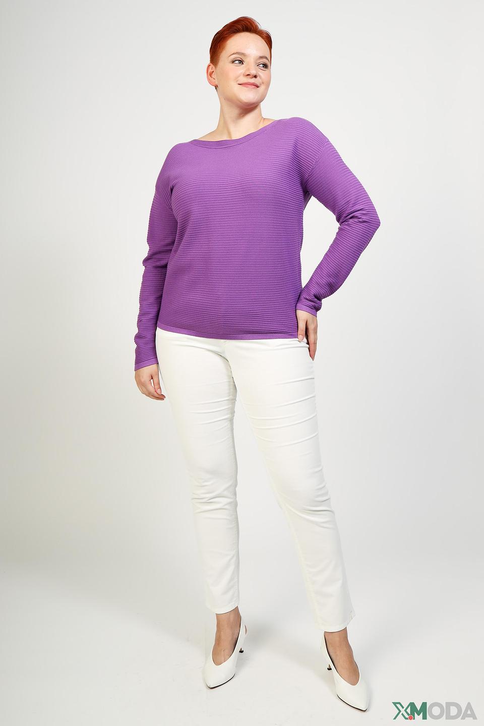 Пуловер Pezzo лиловый с текстурой