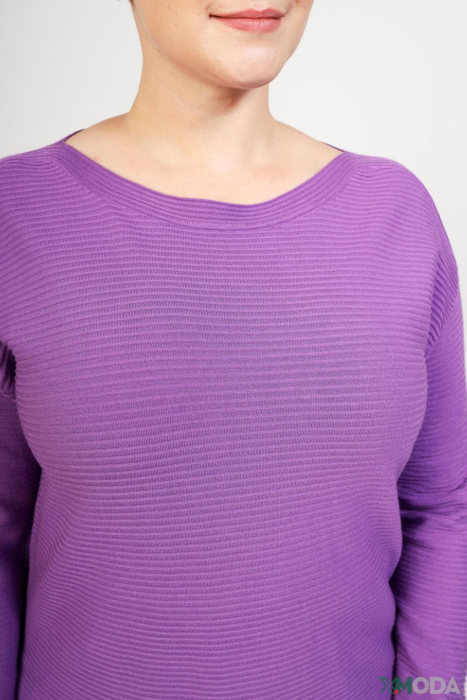 Пуловер Pezzo лиловый с текстурой