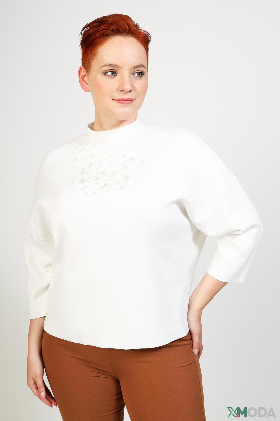 Пуловер Pezzo с жемчужным декором