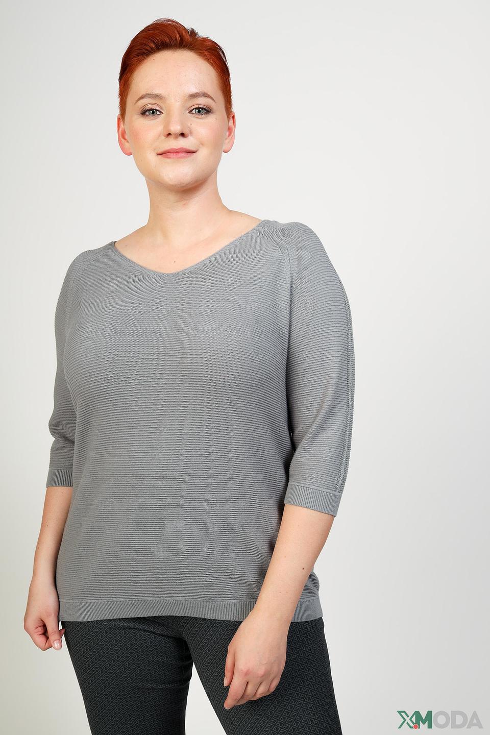 Пуловер Pezzo серый в полоску