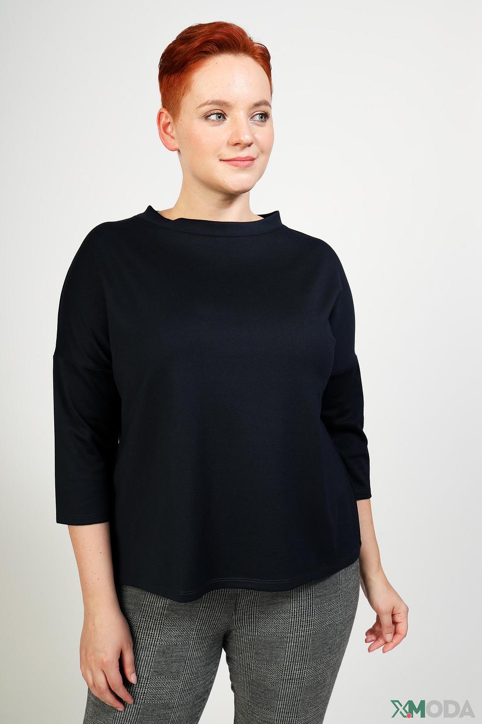 Пуловер Pezzo тёмно-синий с 3/4 рукавом