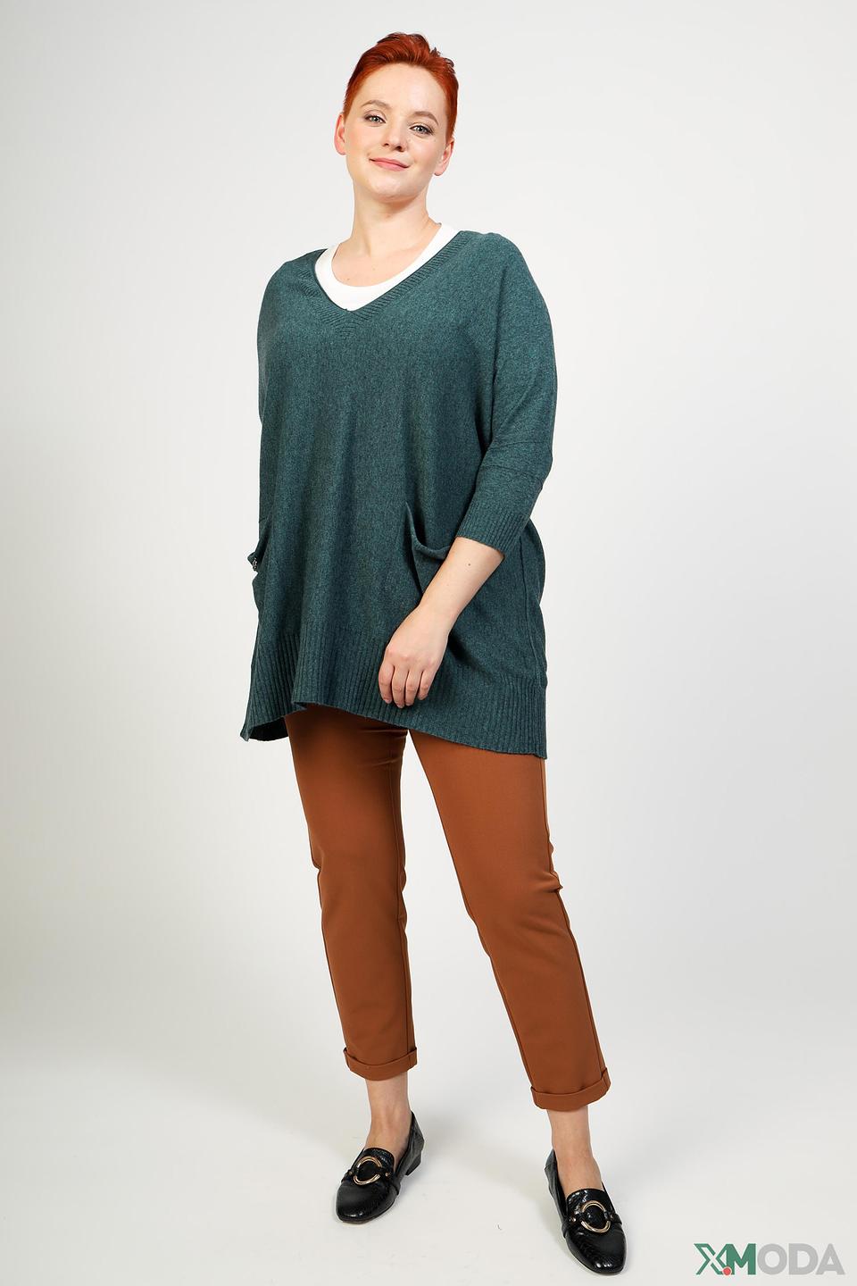 Пуловер Pezzo изумрудный оверсайз