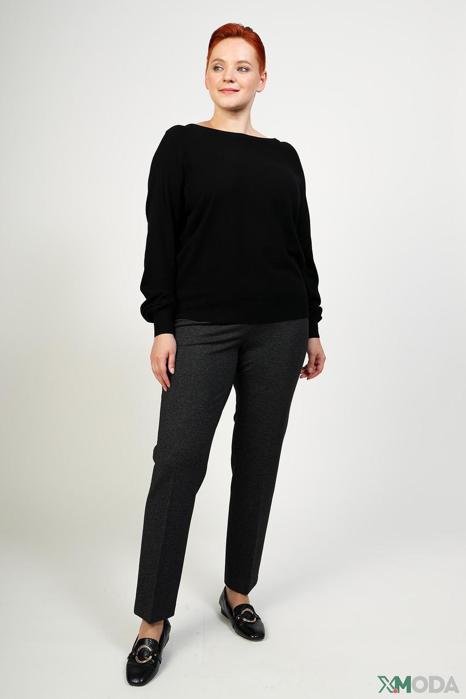 Пуловер Pezzo чёрный с лодочкой