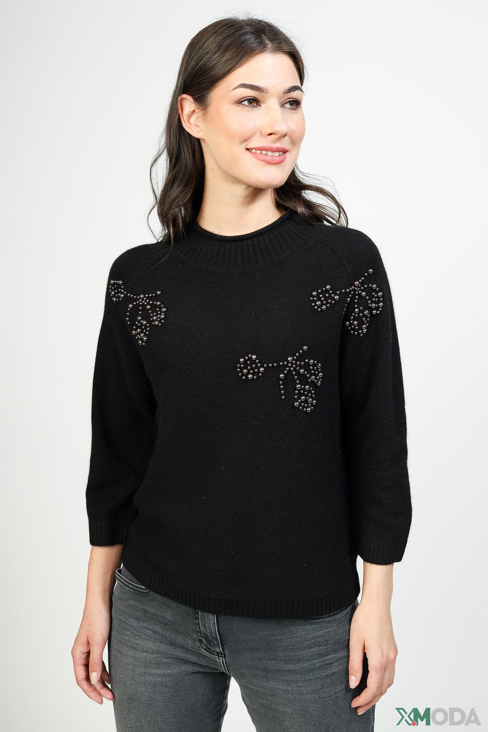 Пуловер Pezzo с вышивкой чёрный