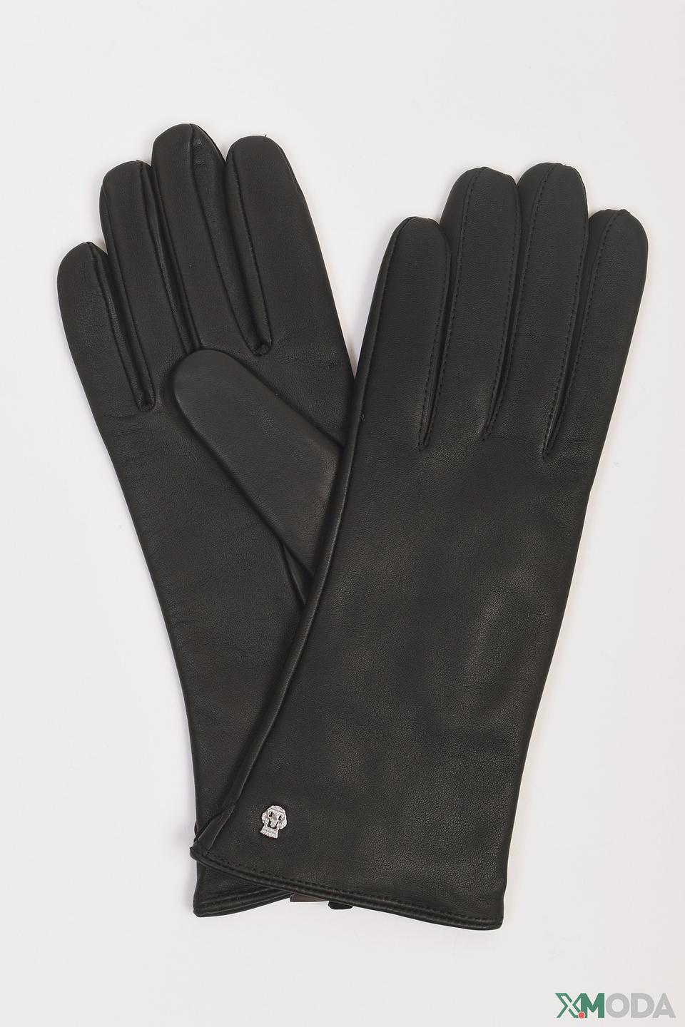 Перчатки Roeckl кожаные чёрные с логотипом