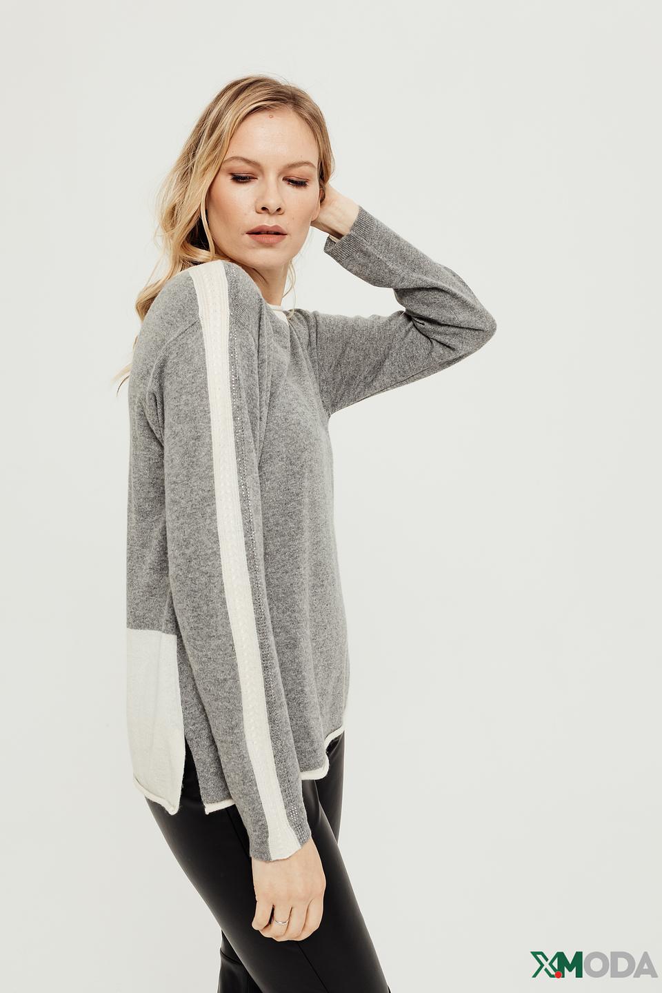 Джемпер Elena Miro серый с полосками